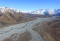 Looking up the braided Rakaia River from helicopter in Canterbury